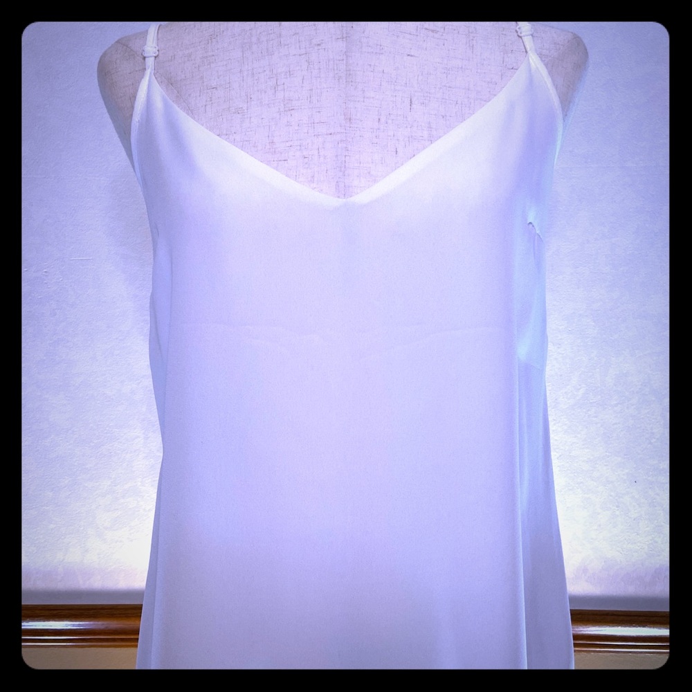 Asos White Flowy V Neck Spaghetti Strap Tank Sz 4
